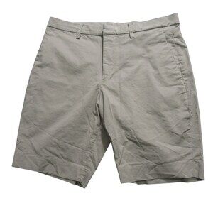 Uniqlo Mens Chino Shorts M Gray Stretch Cotton Drawstring Elastic Waist